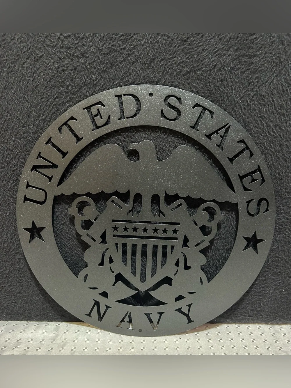 Metal Sign US Navy Die Cut Insignia Hanging Art 11.5” Diameter